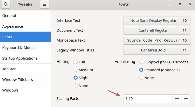 使用 GNOME 在 Fedora 中启用分数缩放