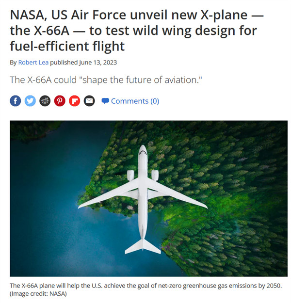NASA 和波音公司公布 X-66A 飞机