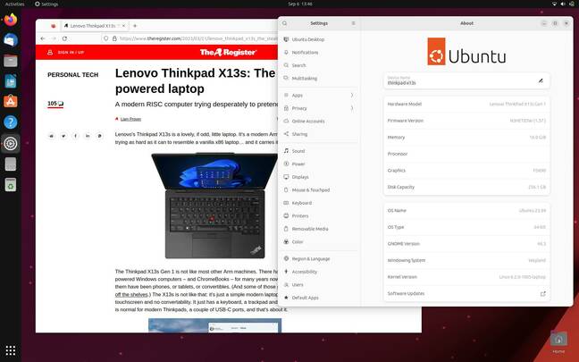 在基于 Arm 的 Thinkpad X13S 笔记本上运行 Linux
