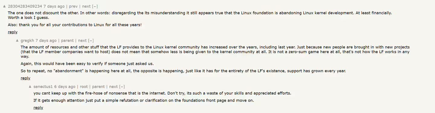 原因就是没人用，Linux 维护者回应外界“缩短 LTS 内核支持期限”质疑