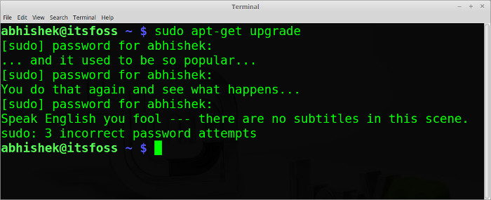 Ubuntu中自定义sudo密码错误提示的技巧