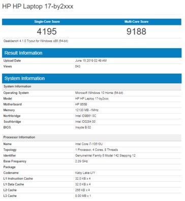 英特尔 i7-10510U/i5-10210U跑分曝光，不敌AMD竞品
