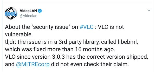 VideoLAN反击：VLC播放器远程代码执行漏洞早已修复
