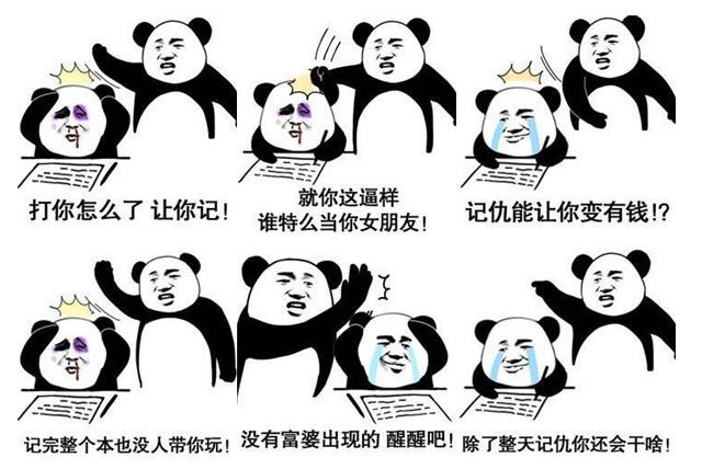 记仇表情包熊猫人最新版 打你怎么了让你记