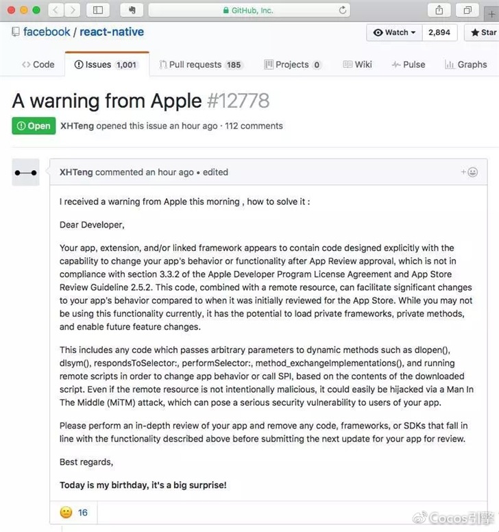 苹果Mac App Store 拒绝使用 Electron 6 (or 7) 开发的应用