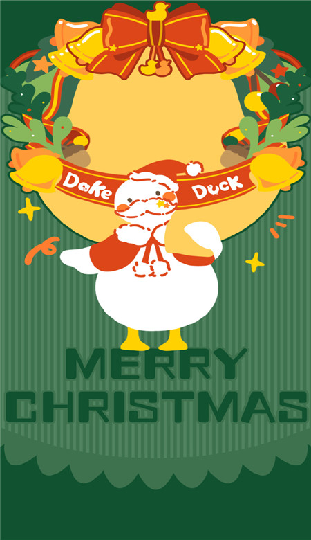 大可鸭圣诞壁纸图片 圣诞壁纸卡通可爱鸭
