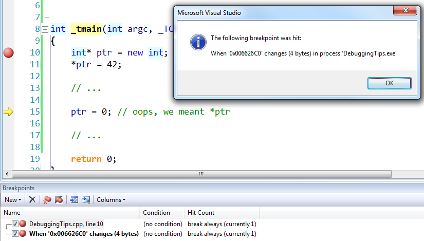分享Visual Studio原生开发的10个调试技巧（2）