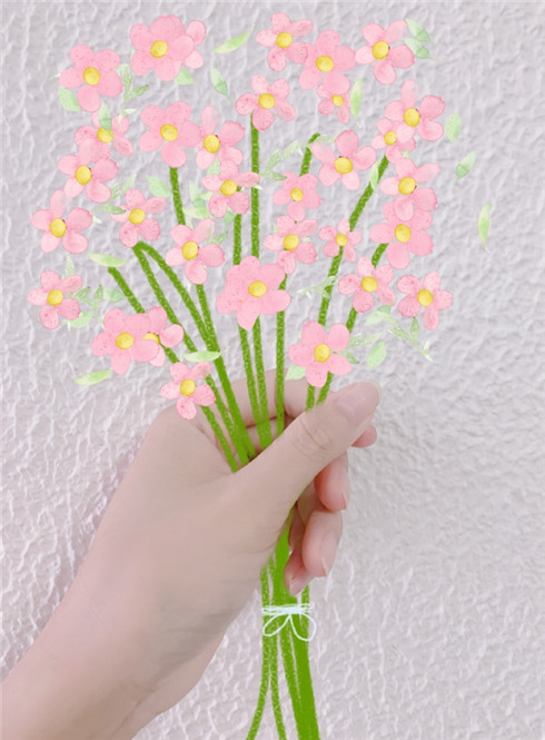 手握鲜花图片大全 超好看的花束涂鸦图片