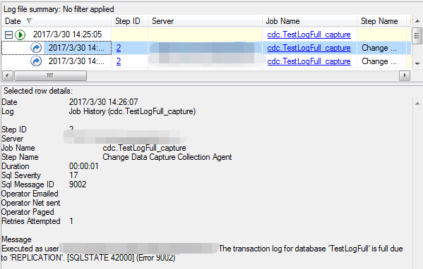SQLServer数据库中开启CDC导致事务日志空间被占满的原因