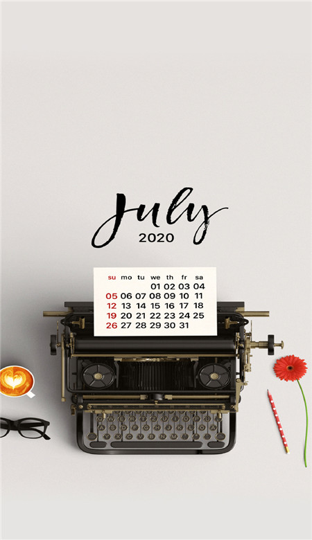 2020七月日历壁纸高清无水印 七月你好日历手机壁纸唯美