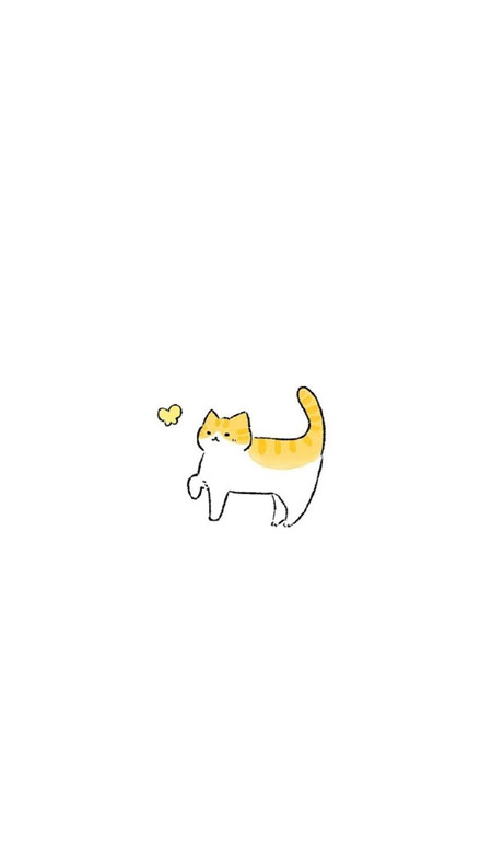可爱猫咪壁纸简约高清 白色背景猫咪壁纸吸引人