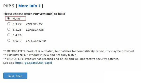 解决cPanel无法安装php5.2.17