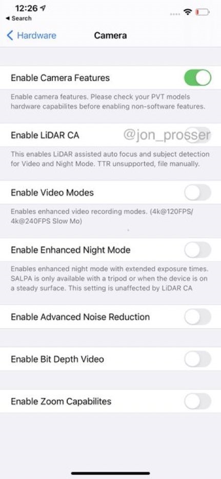 苹果 iPhone 12 Pro Max 真机、设置截屏曝光：刘海大小不变，支持 120Hz 高刷、激光雷达