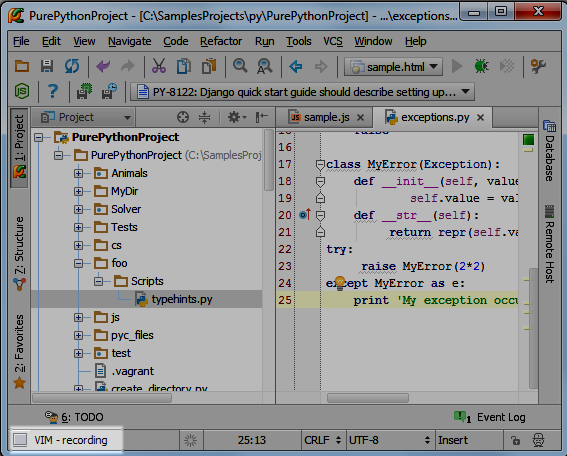 Pycharm学习教程（6） Pycharm作为Vim编辑器使用