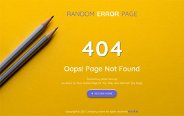 黄色铅笔404错误页网站模板下载