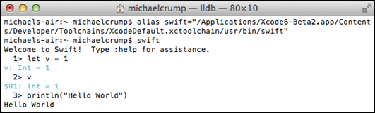 在Mac OS的终端中运行Swift应用的方法