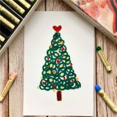 2020创意圣诞树美术绘画素材 美好与温柔都会如约而至