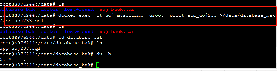 docker 使用mysqldump命令备份导出项目中的mysql数据
