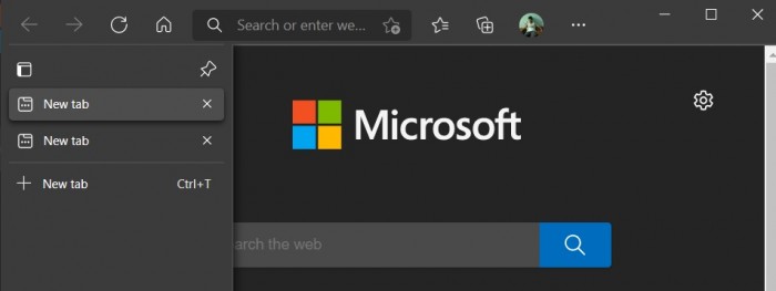 微软Edge浏览器现在允许在没有标题栏的情况下垂直堆叠标签