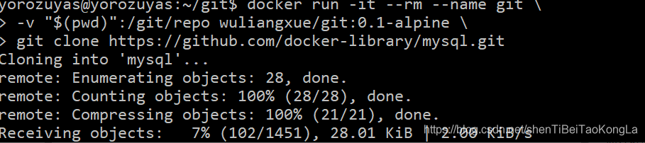 使用Docker构建一个Git镜像使用clone仓库
