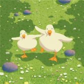 2021夏季治愈系可爱鸭子卡通素材 被两只鸭子治愈的一天