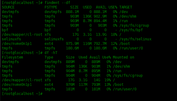 Linux中使用findmnt命令查找已挂载的文件系统