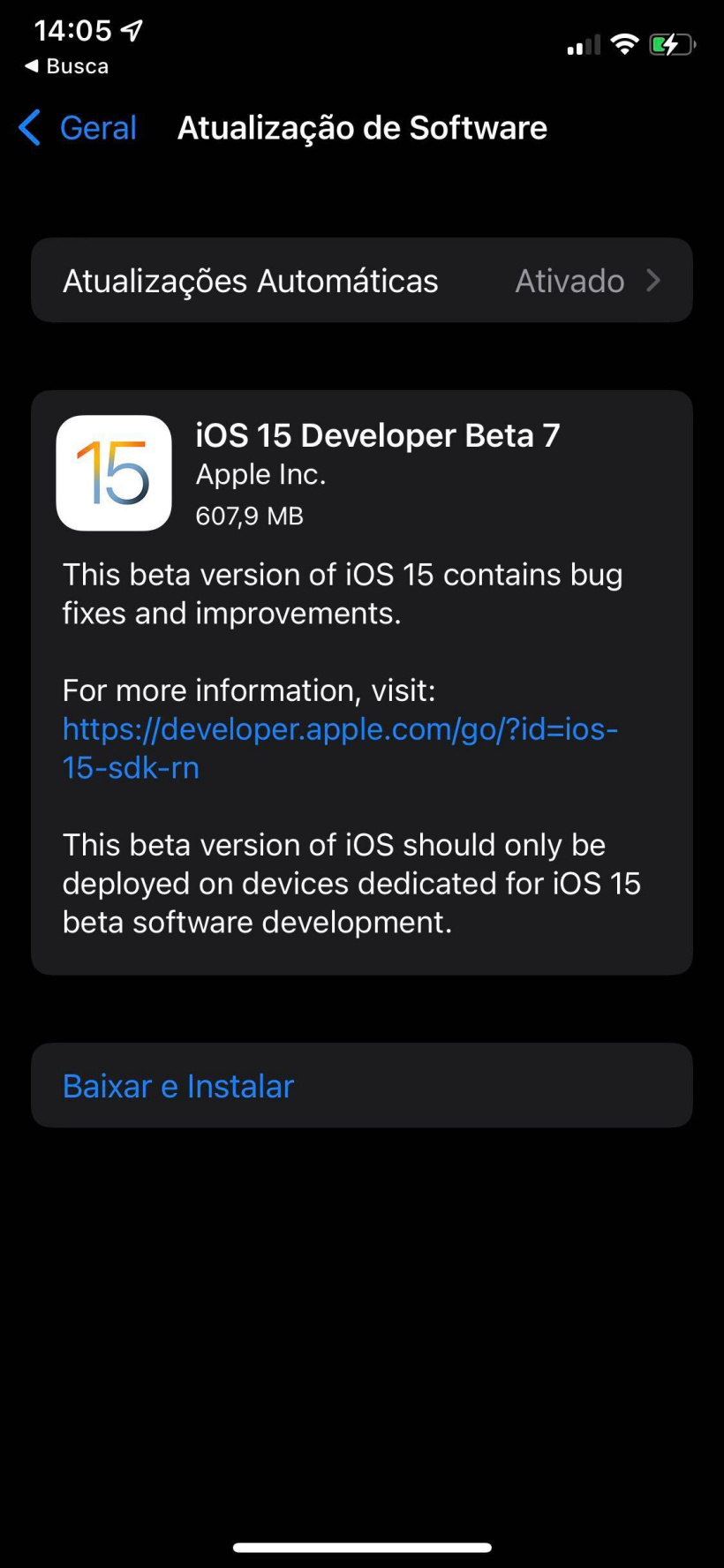 苹果 iOS 15/iPadOS 15 开发者预览版/公测版 Beta 7 发布
