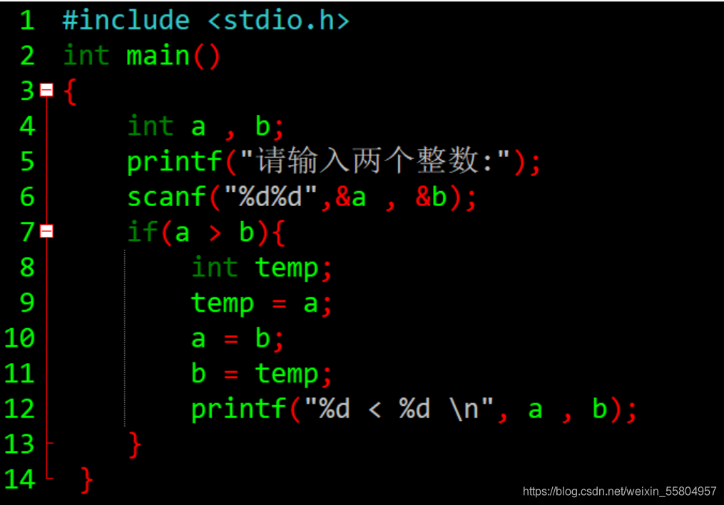 C语言实现输入两个数字将其按从小到大输出的方法