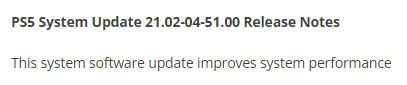 PS5系统更新：又提升了性能、仍未提到VRR