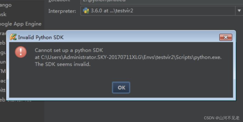 Pycharm cannot set up a python SDK问题的原因及解决方法