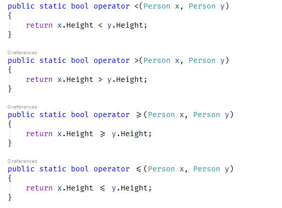 C#实现类型的比较示例详解