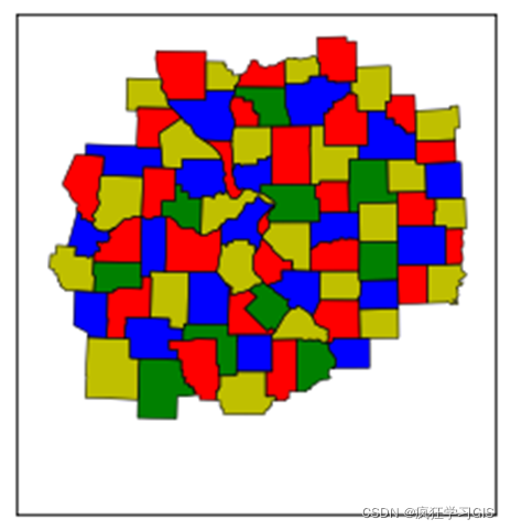 Python地图四色原理的遗传算法着色实现