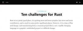 微软首席工程师：Rust 将面临十大挑战