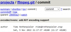 FFmpeg 现已支持英伟达 RTX 40 系列 AV1 编码