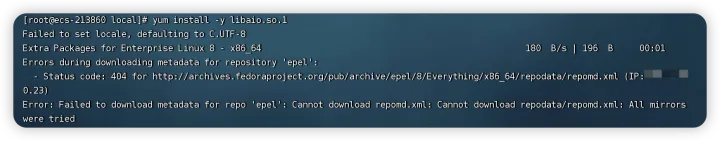 Mysql出现问题：error while loading shared libraries: libaio解决方案