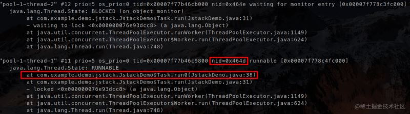 Java中工具Jstack的使用实例