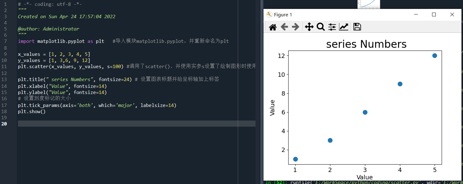Python+matplotlib实现简单曲线的绘制