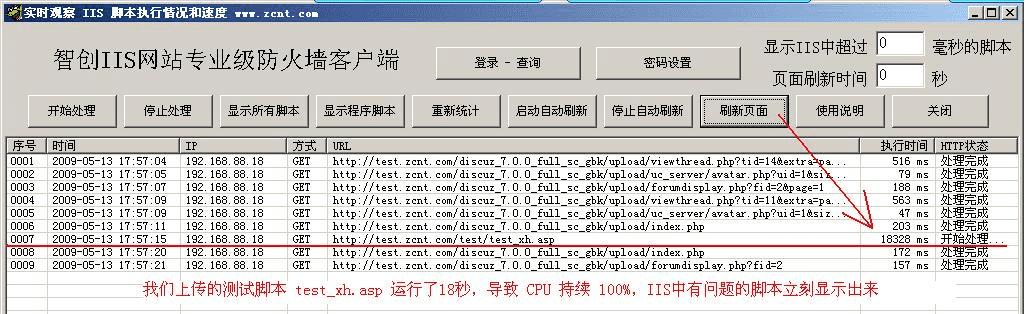 IIS 应用程序池 CPU 100% 分析软件，找出具体有问题的ASP程序URL