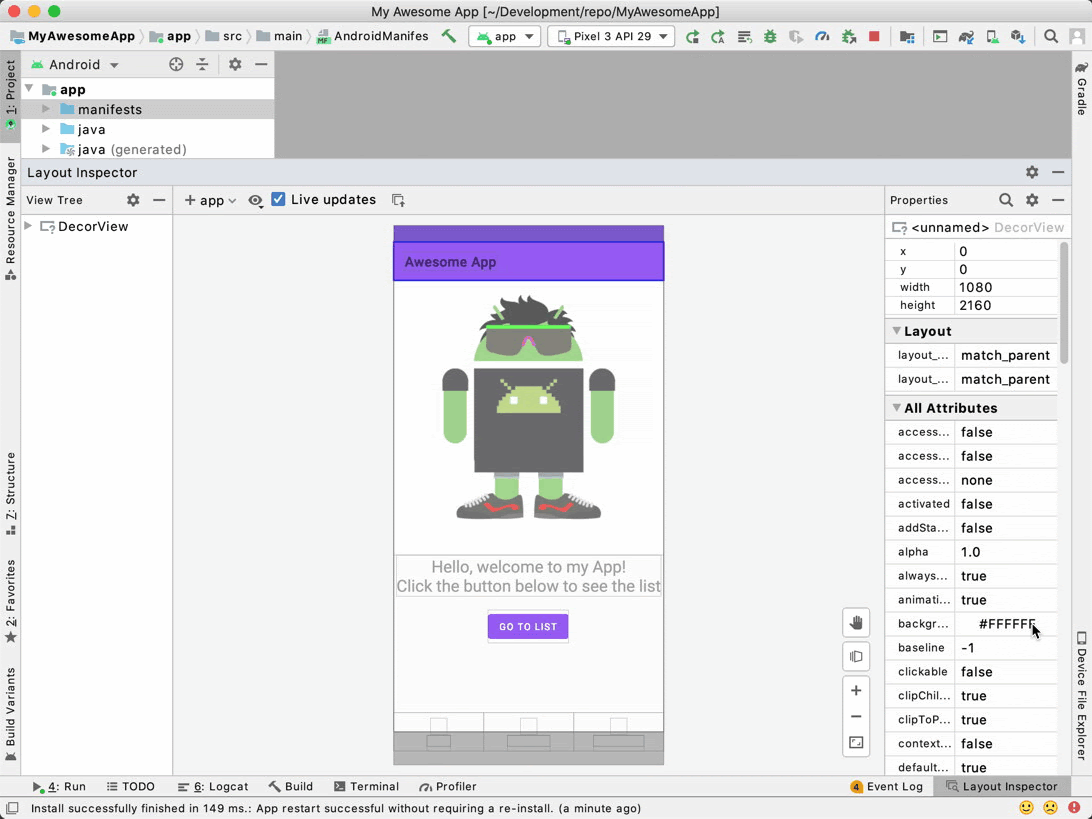 Android Studio 4.0 新功能中的Live Layout Inspector详解