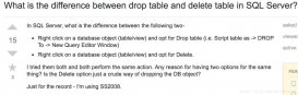 关于SQL表中drop table和delete table的区别