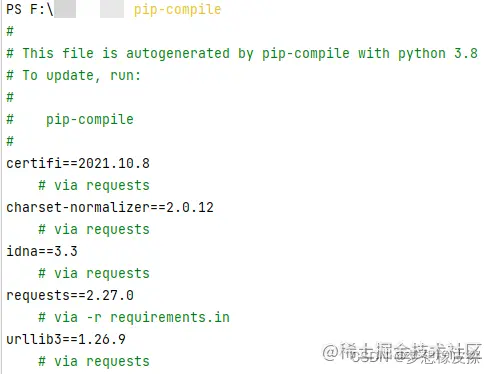 python 中的requirements.txt 文件的使用详情