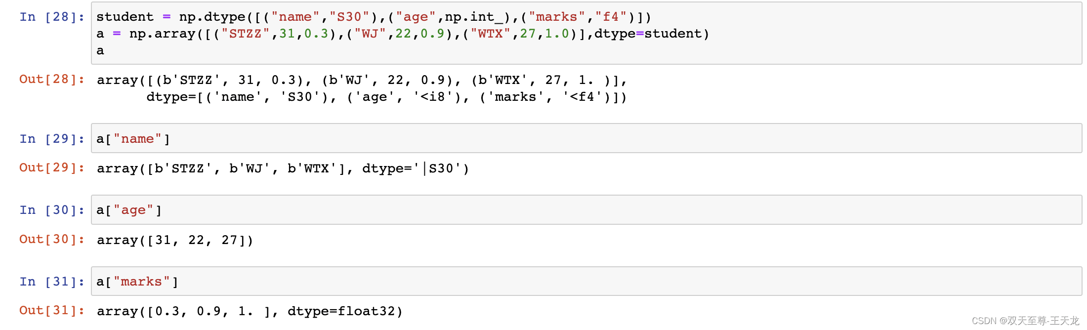 Python numpy有哪些常用数据类型