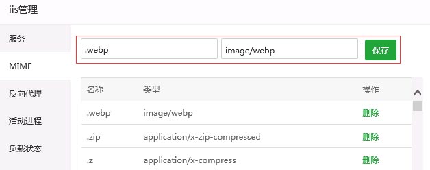 让网站Windows服务器之iis支持Webp图片格式的方法(宝塔)