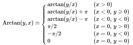 Python实现arctan换算角度的示例
