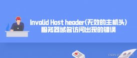 服务器域名访问出现的错误：Invalid Host header的解决方法