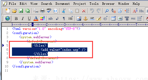 iis中在唯一密钥属性＂value＂设置为＂index.asp＂时,无法添加类型为＂add＂的重复集合项